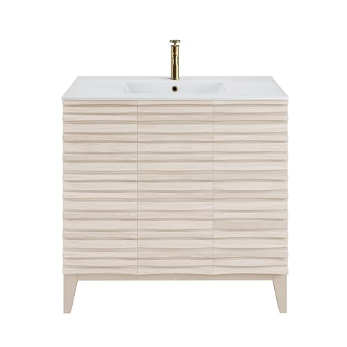 Image of Swiss Madison Cascade 36'' Bathroom Vanity in White