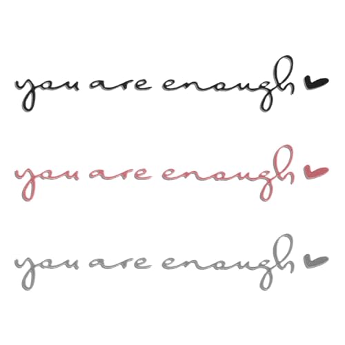 Image of Ymapinc 3Pcs You are Enough Car Decals, Car Rear View Mirror Accessories for Women Vehicle Stickers (Black+White+Pink)