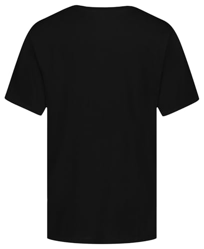 Calvin Klein Boys' Short Sleeve Graphic Crew Neck T-Shirt, Comfortable, Relaxed Fit, Bar Middle Black, 82