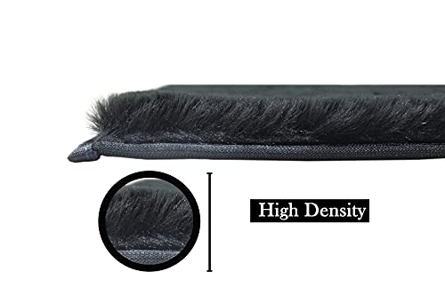 Image of Luxe Home Rabbit Fur Soild Bath Mat Super Soft, Anti-Slip, Washable, Rectangle, for Bathroom Door Mate, Bedroom Door Mats (Anthra, 40x60 cm)
