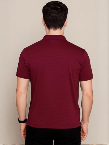 Image of Preneum Men's Polo T‑Shirt | Comfortable Rich Polycotton, Band Collar, Regular Fit | Stylish & Premium All Day Wear (Available in Plus Sizes)
