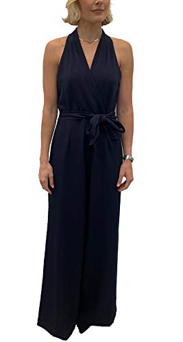 Julia Jordan Women's Halter Jumpsuit with Tie Waist Navy