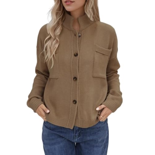 Image of Sumleno Long Sleeve Cardigan Sweaters for Women Button Down Tops Vintage Grandpa Aesthetic Grunge Fall Winter Outfits