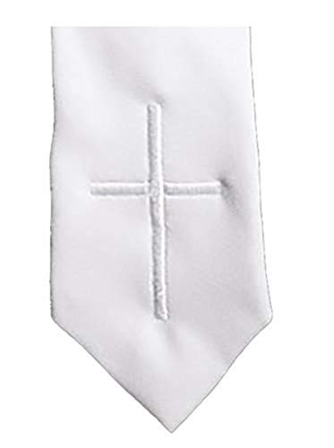 Lito Boy's Zipper Tie (Infant-20H) - 7 Colors Solid Pattern White Cross2