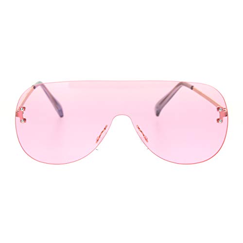 Image of Minimal Shield Rimless Futuristic Large Racer Pilots Sunglasses