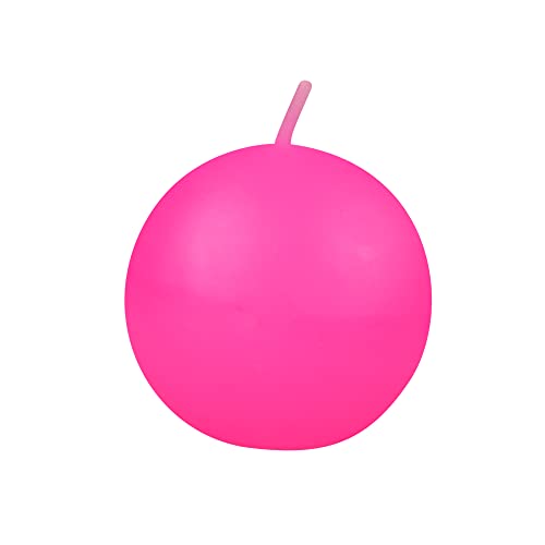 Zest Candle 6-Piece Ball Candles, 3-Inch, Hot Pink