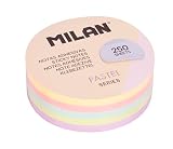 MILAN Blocco 250 note adesive rimovibili rotonde, colori pastello Ø 67 mm