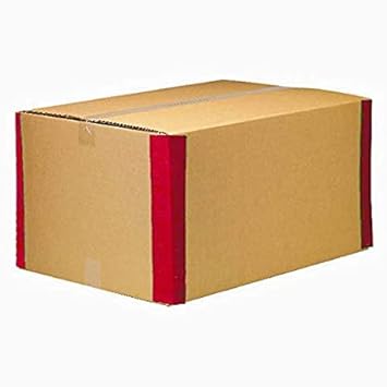 Powerlon Strong 5 Ply 18 x 12 x 12 Large Corrugated Packing Boxes with (RED) Reinforced Edges (Pack of 2)
