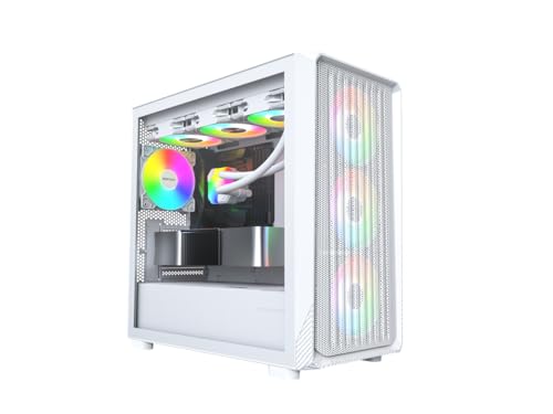 Image of MONTECH X5M High Airflow Micro-ATX Mid-Tower PC Case, 4 ARGB Fans, White