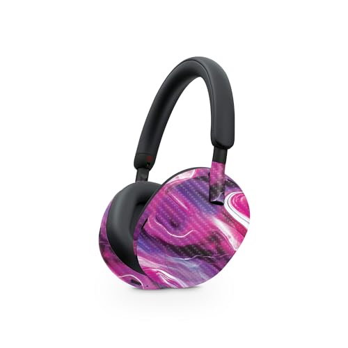 Image of MightySkins Carbon Fiber Skin Compatible with Sony WH-1000XM5 Headphones - Pink Melt | Protective, Durable Textured Carbon Fiber Finish | Easy to Apply, Remove, and Change Style