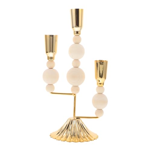 STOBAZA Candelabro Madera Francesa con Columnas Romanas Artísticas Soporte para Velas Románticas Centro de Mesa para Bodas y Cenas Decoración Rústica para Fiestas y Comedor