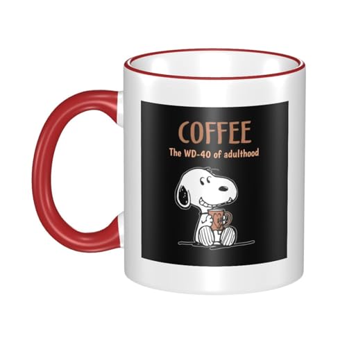 スヌーピー マグカップ 保温・保冷 電子レンジ対応 コーヒーカップ 陶器 セラミック 耐高温 軽量 個性人気 誕生日プレゼント大容量 Red
