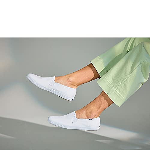 Keds Women's Champion Slip on Sneaker, White Canvas, 7.5 Wide by Keds - Image 2