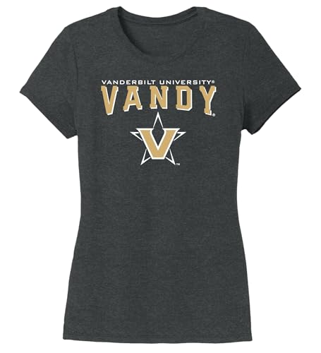 CornBorn Vanderbilt Commodores Plus Size T-Shirt - Women's Premium Tri-Blend Vandy with Primary Logo - Black - 4X