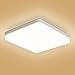 LED Lámpara de Techo Moderna 36W LED Plafón Cuadrado Ketom Blanco Cálido 3000K 3240LM Plástico Lamparas de Techo, Ultra Delgado IP44 Lámpara LED de Techo Para Dormitorio Baño Cocina Comedor, Ø23cm