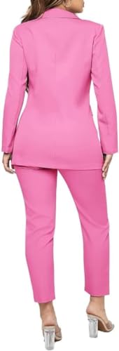 SAROULU Double Breasted Women Blazer Set Formal 2 Piece Pants Outfits Long Sleeve Bussines Suit Set for Work Office4