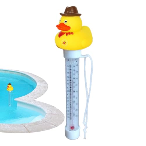 Duck Floating Pool Thermometers | Duck Thermometers for Water Temperature - Ice Bath Thermometers, Accurate, with Long Rope for Pool, Spa