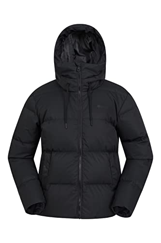 Mountain Warehouse Chaqueta de plumón acolchada y envolvente para mujer - Impermeable, relleno de nivel 600 y cálida - Para viajes en invierno y uso diario Negro 44