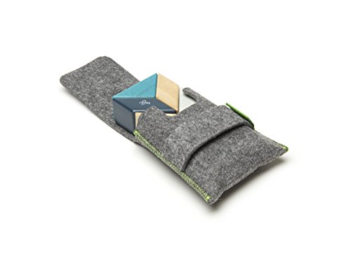 Image of 6 Piece Tegu Pocket Pouch Prism Magnetic Wooden Block Set, Blues