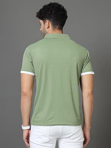 Image of Polo Neck Cotton Blend T-Shirt