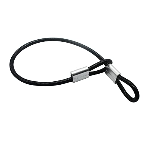 Floyutin 10 Pcs 5mm Wire 12 inch Vinyl Coated Stainless Steel Cable with Loops Short Wire Rope Lanyard Lock Security Chain Link for Outdoor Gates, Black(5mm x 12 inch) by Floyutin - Used condition - US$13.53