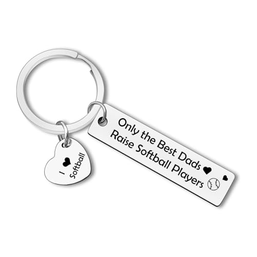 Softball Dad Keychain Gift
