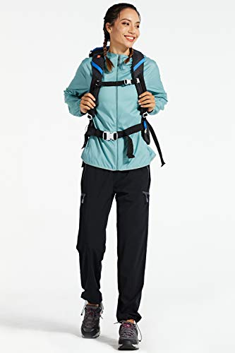 Libin Women's Cargo Hiking Pants Lightweight Quick Dry Pants Athletic Workout Casual Outdoor Zipper Pockets, Black L #TOP4