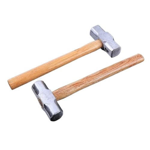 Aqxyxsw Marteau de forgeron à manche en bois robuste 1 pièce Marteau octogonal en acier forgé Tête carrée Gros marteau Marteau de maçonnerie 4LB 6LB 8LB fangzi(4p)