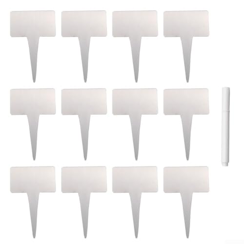 Transparente Acryl-Pflanzenetiketten, 12 Stück, mit Markerstift für Gartenarbeit, Kräuterschilder und Pflanzenidentifikation