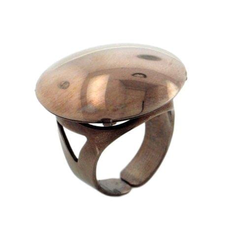 Rose Gold Technibond Sterling Silver Polished Adjustable Circle Ring Size 7(Sizes 6,7,8)