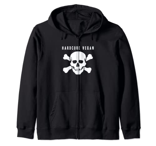 Hardcore Vegan / Vegetarian Skull Mashup y Meme Gear Sudadera con Capucha