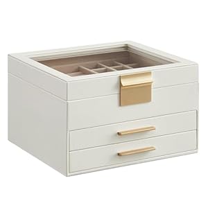 SONGMICS Jewelry Box Organizer with Glass...