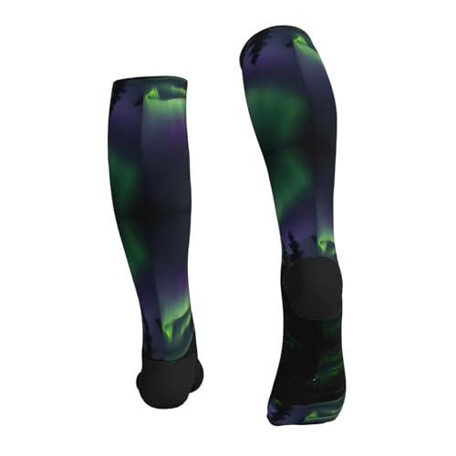 Dark Northern Lights Print Compression Socks,Compression Ankle Support Socks,For Men Women Running Athletic2
