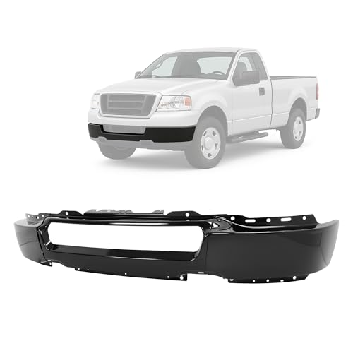 KUAFU Front Bumper Face Bar Compatible with 2004-2006 Ford F-150 w/o Fog Light Holes Direct Replacement for 4L3Z17757EA FO1002389 Steel Powder Coated Black
