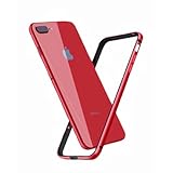 Smorniy iPhone SE3 用 バンパー,iPhone 8 用 バンパー， iPhoneSE2 / iPhone7 用 ケース レンズ保護 耐衝撃 二重構造 軽量 一体感 ボタン保護 アイフォン 8/7/SE 用 アルミバンパー 超薄軽量 放熱設計 (iphone7/8/SE,レッド)
