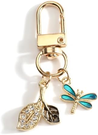 Dragonfly Keychain,Crystal Keychain with Rhinestone Leaf,Sparkling Nature Gift for Women Friends Birthday Christmas image 5