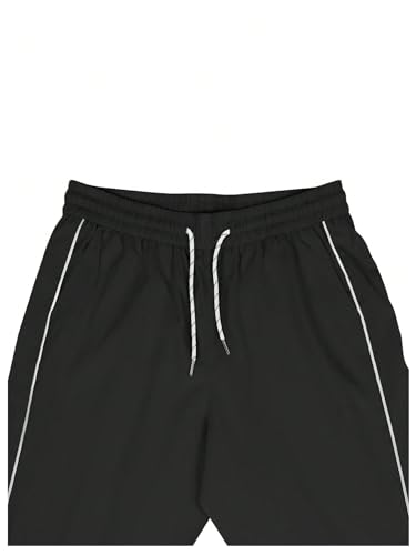 OYOANGLE Men's Drawstring Waist Casual Baggy Joggers Pants Loose Fit Straight Leg Pants4