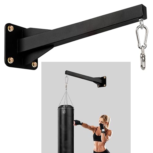 YZZHAJ Heavy Punching Bag Wall Mount Hanger,Heavy-Duty Boxing Bag Bracket,Punching Bag Mount Stand for Muay Thai and MMA Training, 360 Rotation Swivel Hook Matte Black