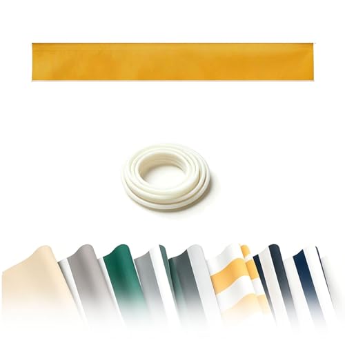 Lambrequin de store banne polyester imperméable anti-UV jaune 430x30 cm