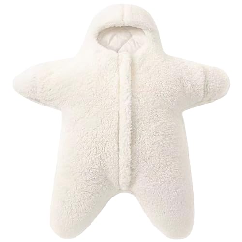 Image of BINIDUCKLING Baby Bunting Suit Starfish Outfit for Fall & Winter Fleece Pramsuit 3-12 Months