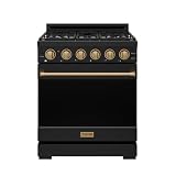 30 Inch Professional Gas with Precision Knob Control in Black/Bronze