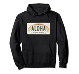 Un hermoso diseño de matrícula hawaiano con la palabra "ALOHA".