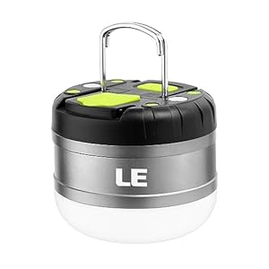 LE LED Camping Lantern Rechargeable, 310LM, 5 Light Modes, Power Bank, Waterproof, Mini Flashlight with Magnetic Base for Hurricane Emergency, Outdoor, Hiking, Home and Car