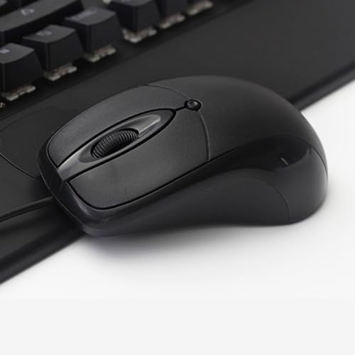 Image of Wired PS /2 Optical Mouse - 1000 DPI Resolution, 3 Buttons, 5ft Cable, Compatible with Windows 7 /8 /10 /11, Black