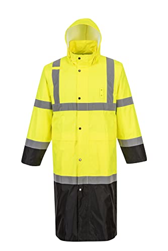 Portwest Hi-Vis Contrast Raincoat 48 - UH446, Yellow/Black, Small2