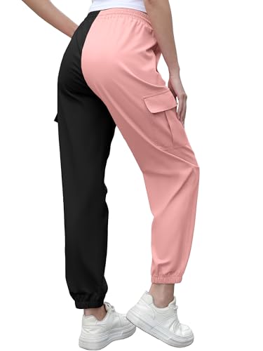 Image of Cromoncent Girls&Womens Cargo Pants Elastic Waist Lightweight Outdoor Jogger Pants, 6 Years - XX-Large