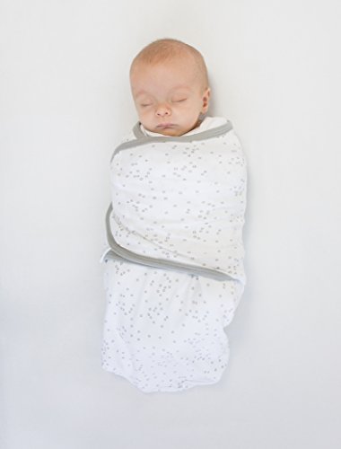 Amazing Baby Swaddle Blanket with Adjustable Wrap, Tiny Elephants and Confetti, Sterling, Small, 2 Count (Pack of 1) - Thumbnail 2