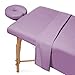 Saloniture 3-Piece Microfiber Massage Table Sheet Set - Premium Facial Bed Cover - Includes Flat and Fitted Sheets with Face Cradle Cover - Lavender
