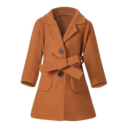 Ybing Mantel Mädchen Lang Elegant Einfarbig Trenchcoat Slim Fit...