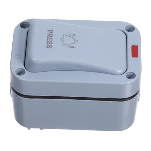 GETAJGHSD Interruptor de Timbre Exterior Rectangular con Luz LED para Instalación Garaje y Uso Exteriores para Almacenes y Patios